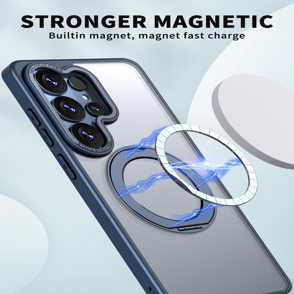 360°Rotation Stand TPU For Magsafe PC Case for Samsung Galaxy S26 Ultra Plus S25 S24 ultra plus FE S25 Edge Metal Bracket Cover
