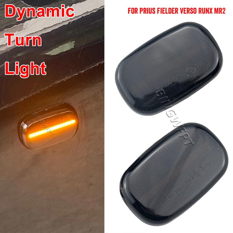 2PCS LED Dynamic Side Marker Turn Light Indicator Blinker Signal Lamp For Toyota 1992-2007 Corolla E10/E11/E12