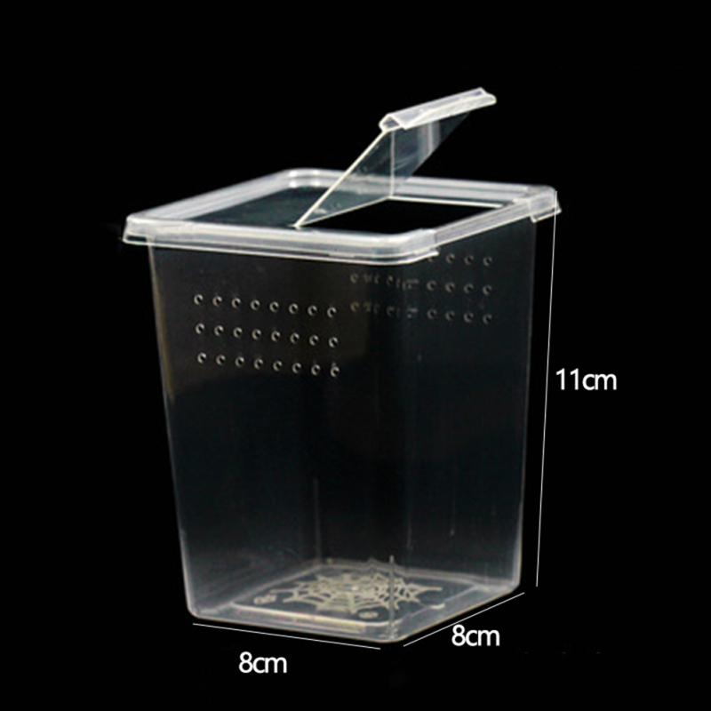 Reptile Breeding Box With Flip Cover Transparent Breathable For Frogs Snake Spider