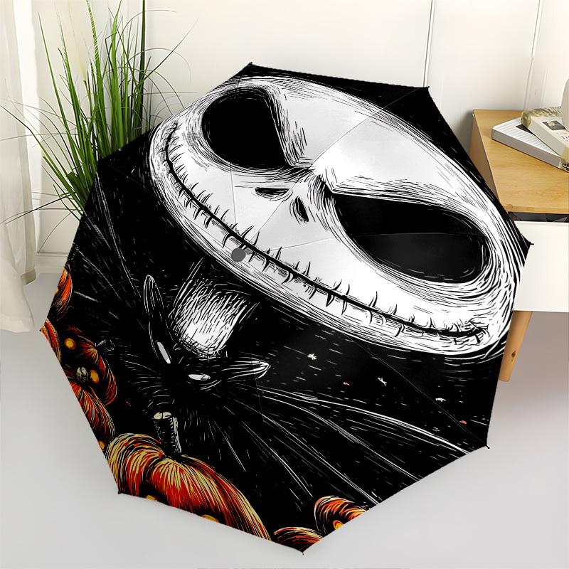 

Nightmare Before Christmas Themed Automatic Opening and Closing Umbrella, Brightly Colored 8-rib Portable Umbrella, Suitable for Men and Women, A Perf