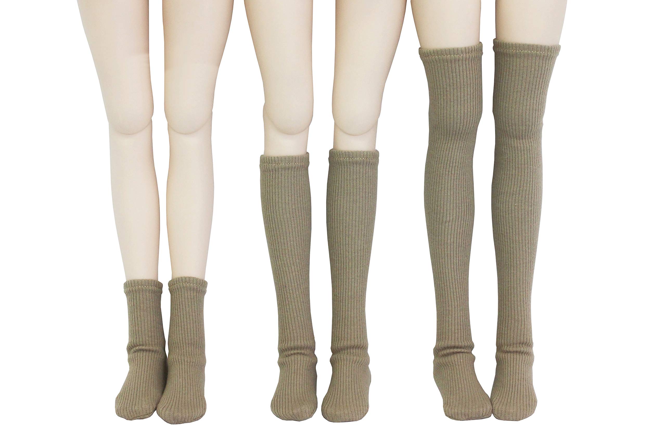 

DD SD compatible plain socks bear teleco set socks high socks over the knee left and right designated socks khaki brown socks 60cm doll BJD doll
