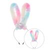 Furry Rabbits Ears Headband With Gradient Color Costume Hairbnad Fashion Hairpiece For Cosplay And Easter Parties