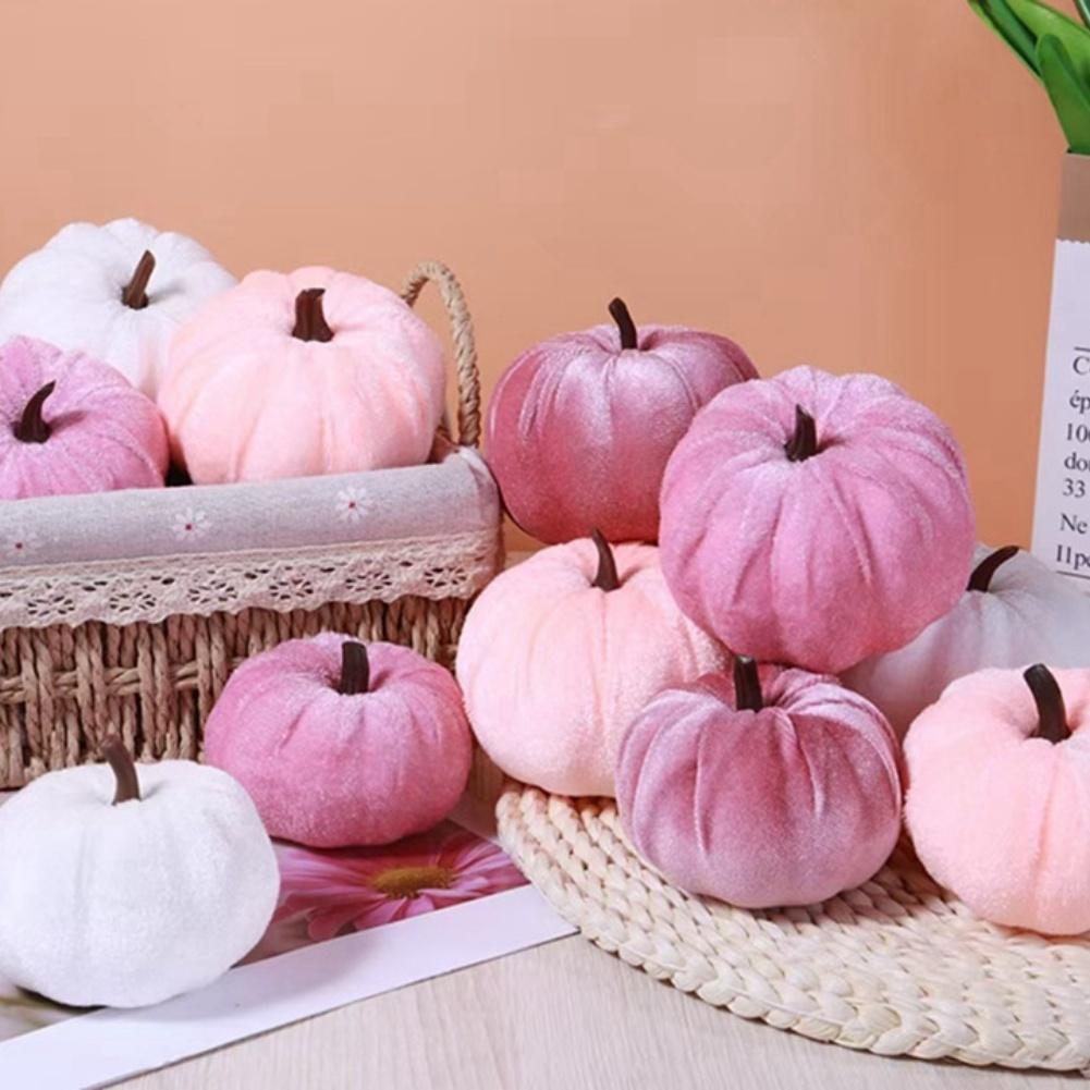Samt-Kürbis-Dekoration Herbstdekoration Herbstdekoration Halloween-Requisiten Mehrere Größen Kürbisse Herbsternte-Feiern
