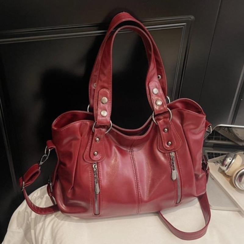 Fashion Leather Shoulder Bag for Women Multi Compartment Square Bag Retro Crossbody Bag Perfect for Shopping Daily Life and Weekend Outings