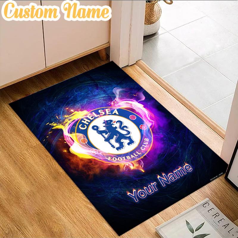 Custom Name Chelsea Football Club Crest Rug, Office Rug, Chair Rug, Carpet for Living Rooms, Doormat Game Rug Home Decor Christmas Gifts