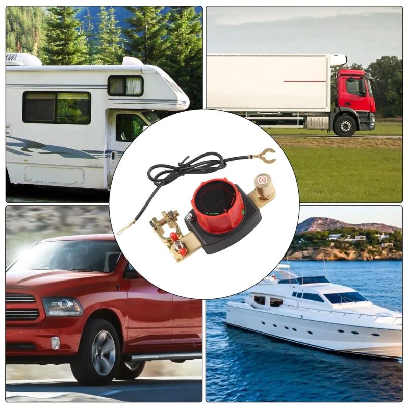 Battery Cut Switches With LED Voltage Meter On Off Power Cut High Current 250A Isolator for Trucks Buses & Marine Use