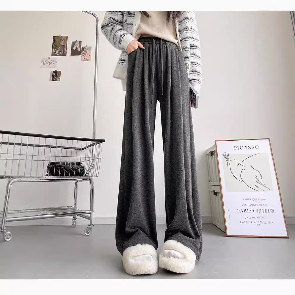 

Sticky Rice Women s Autumn/Winter 2024 High-Waisted Wide-Leg Floor-Length Trousers Khaki [Spring/Autumn]