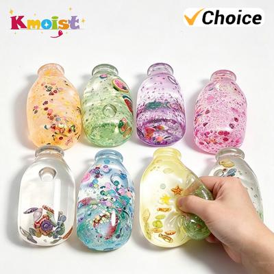 Sparkling Bottle Squish Ball Water Bottle Fidget Toy Sensory Novelty Toys For Adults Anti Stress Relief Birthday Party Gifts