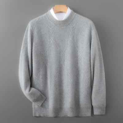 Men's 100% Pure Wool High Neck Seamless Knitwear Base Layer – Loose, Thickened, and Perfect for Autumn/Winter.