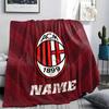 Custom Name,AC Milan Printed Flannel Blanket, Soft Throw for Bedroom Sofa, Washable, Christmas Present, Great Gift.