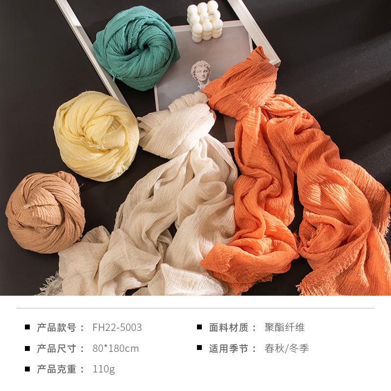 

Spring solid color simulation silk scarf cotton and linen scarf women s holiday beach towel sun protection air conditioner shawl 80cm*180cm