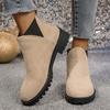 Large size autumn new low tube round head thick heel sleeve style fashionable women's Martin boots