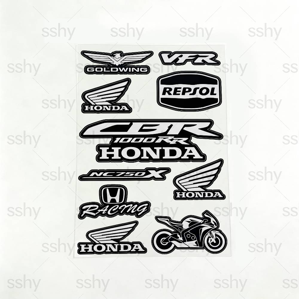 vdbn2 FOR HONDA RACING Waterproof Reflective Scratch Cover Sticker Universal Decor Decal For Car Motorcycle Helmet Refrigerator