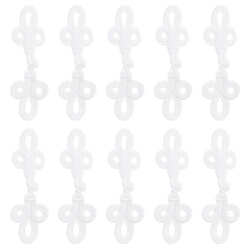 Chinese Traditional Button Sewing Crafted Buttons Sew On for Handcraft Cheongsam Embellishment White