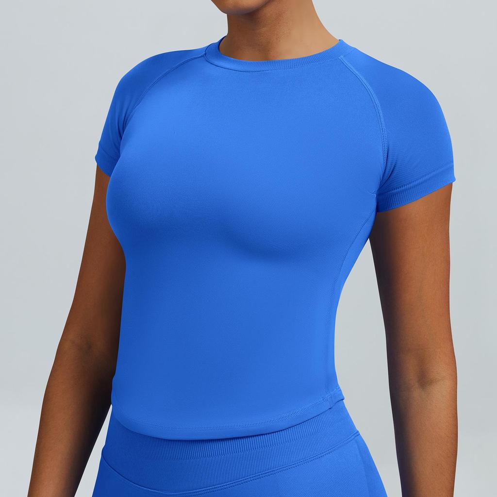 Quick-Dry Slim Fit Yoga T-Shirt - Stretch, Moisture & Sweat-Wicking Fitness Short Sleeve Top