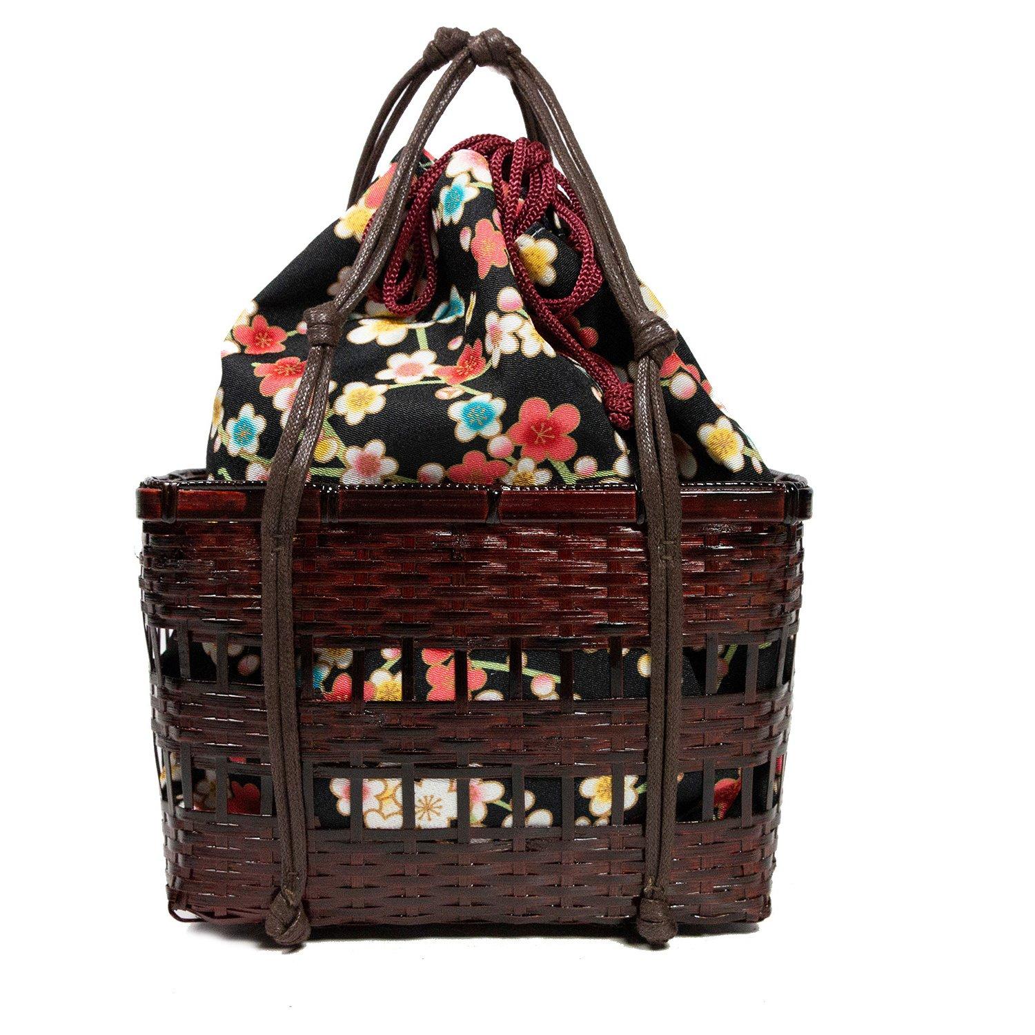 

Bag Basket Bag Yukata brown x Black [KYOETSU] [Kyoetsu] kg-07 Women s (Basket-Dark 10. pattern)