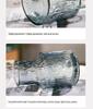 Nordic Glacier Glass Vase for Fresh Flowers, Large Transparent Hydroponic Flower Arrangement Decor for Living Room.