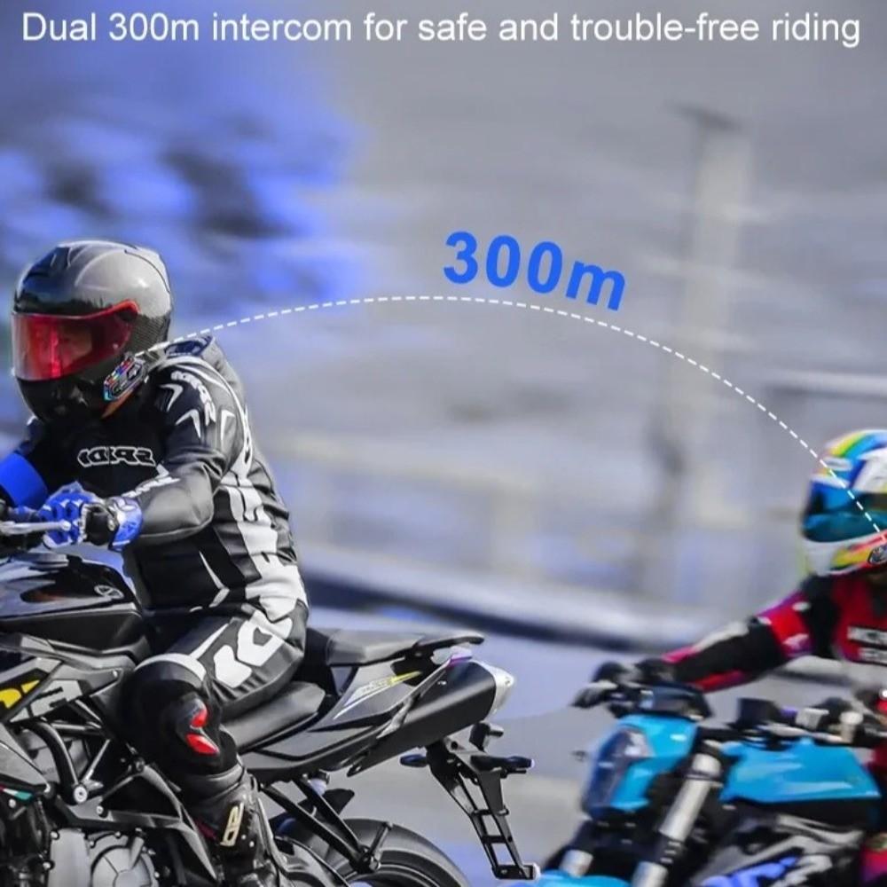 1pc Bluetooth 5.3 Helmet Headphone RGB Colorful Mixing Motorbike Earphone  For 2 Riders