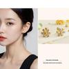Six-Leaf Clover Cubic Zirconia Stud Earrings - Women's Luxury Versatile Jewelry Gift