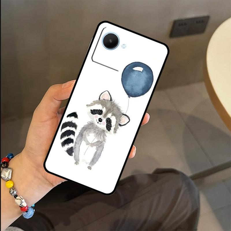 Raccoon Animal Case For Realme C53 C55 C51 C25 C63 C61 C65 C67 C71 C75 GT6 GT7 Pro 11 12 13 14 15 Pro Plus