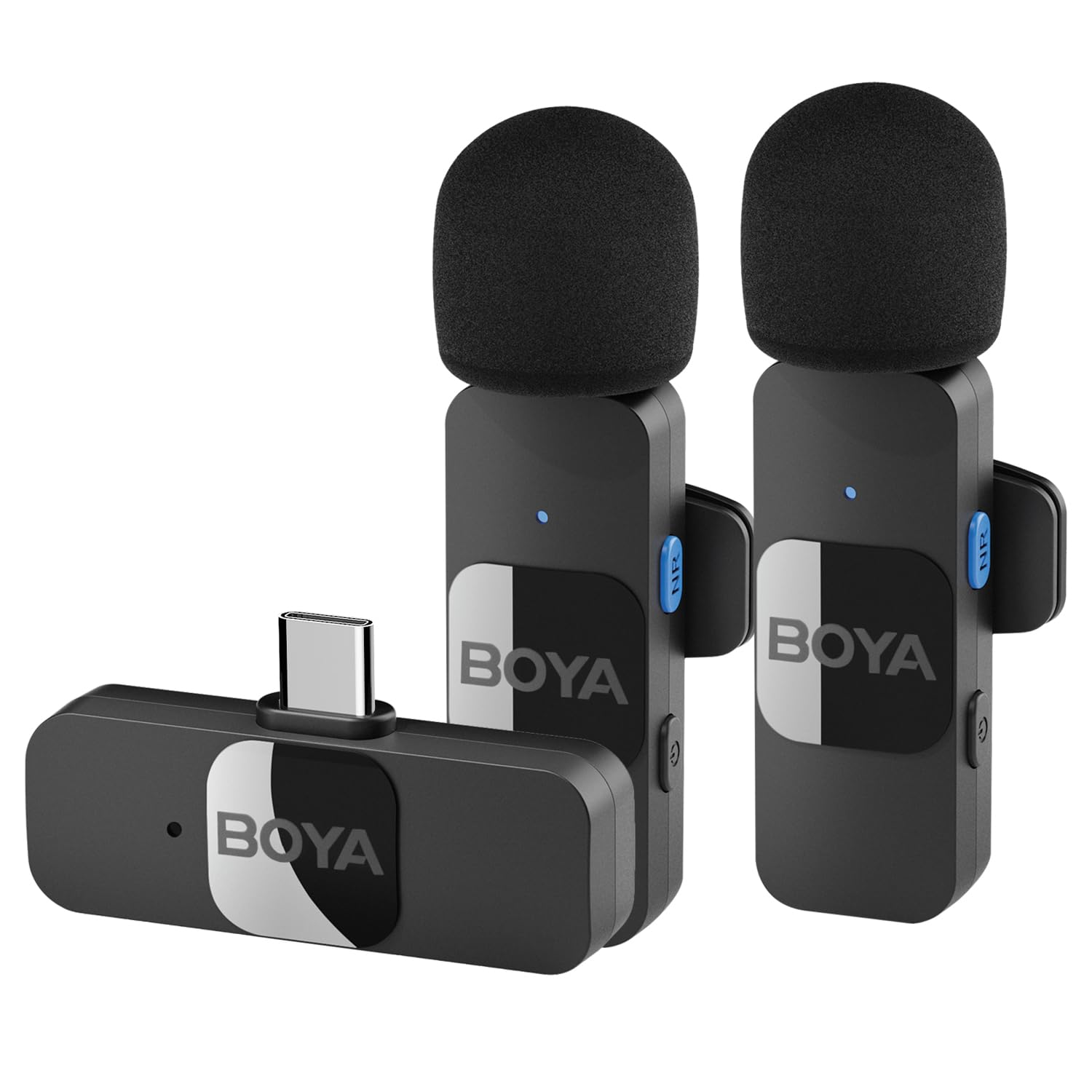

BOYA Wireless Lavalier External Mini Lapel Microphone for and Android Lightning Microphone, Omnidirectional, iPhone, iPad, Phones, USB-C (Black, USB-C