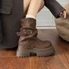 2025 short boots women's rad wind boots autumn brown pile thick-soled beauty new Martin boots knight boots trousers