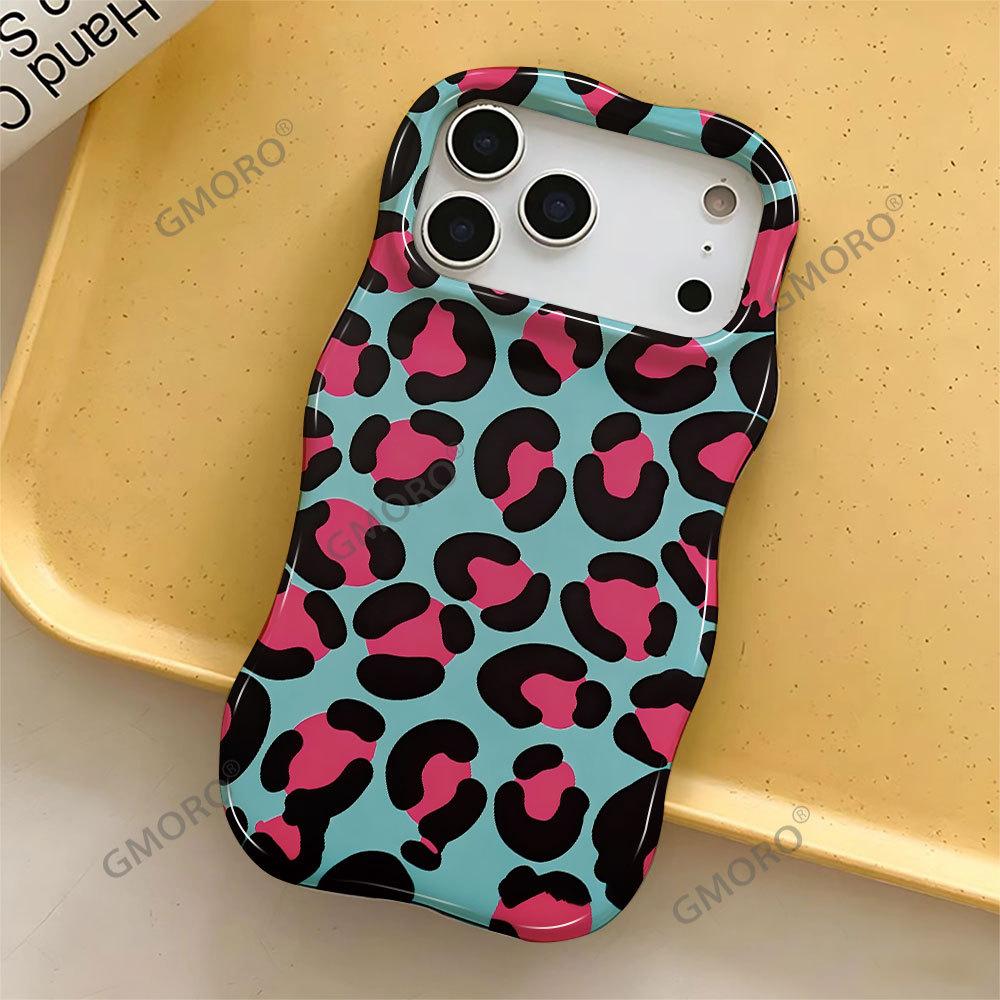 Wave film 2-in-1 mobile phone case Apple 16promax Amazon hot-selling contrasting leopard print iPhone17pm
