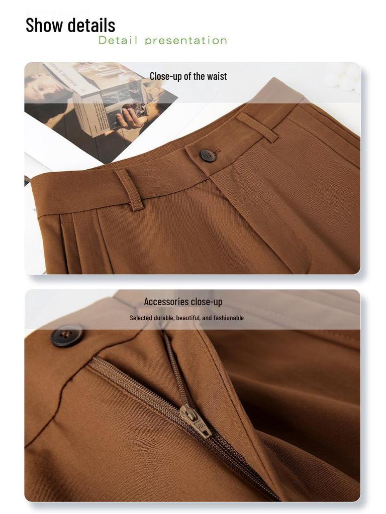 Women's High Waist Milk White Loose Banana Pants - Spring/Autumn 2026 Petite Casual Slimming Style