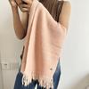 Wool Scarf for Women Knitted Yarn Solid Color Shawl for Couples Fashionable Tassel Scarf for Men