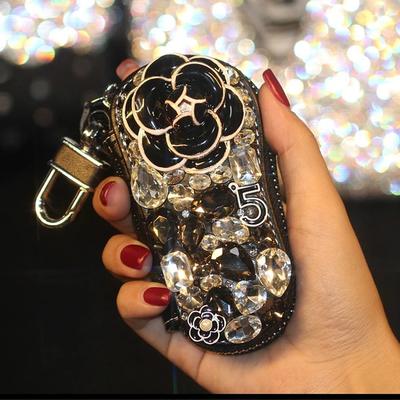 Crystal Rhinestone Car Key Case Full Cover Shell Auto Key Protection Key Chains Diamond Car Bling Accessories for Girls Woman