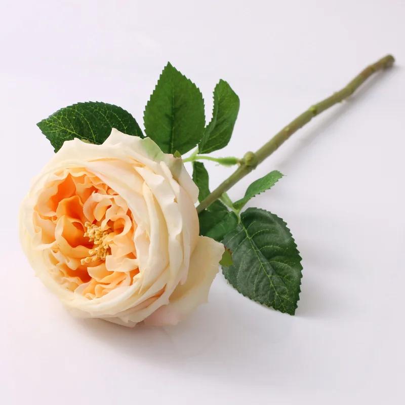 

1pcs/lot True Touch Artificial Tea Rose Branch Wedding Floral Simulation Flowers Latex Austin Roses Fake Flower Hotel Decoration шампанского