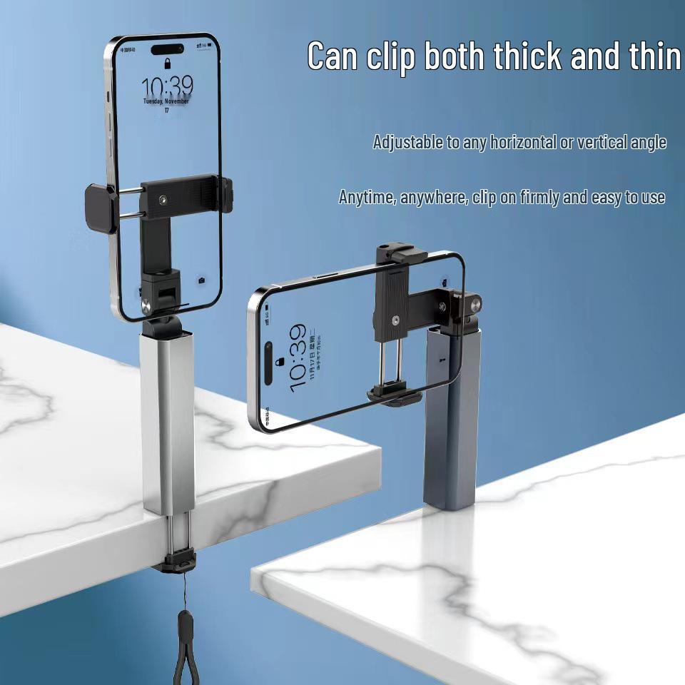 Aluminum Alloy Portable Selfie Stick: High-Speed Rotation, Telescopic, Folding Phone Holder for Travel.