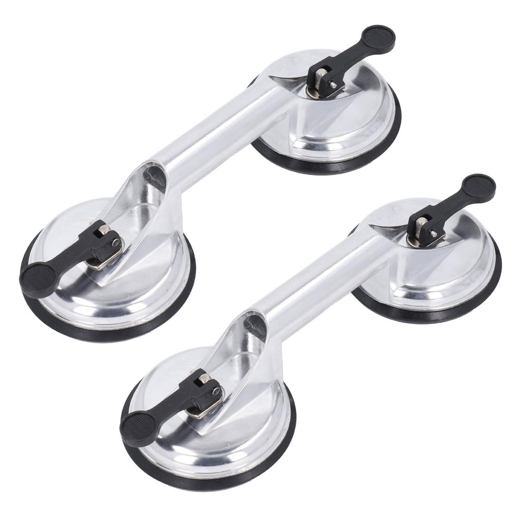 2Pcs Double Handle Suction Cups Plate 100KG Load Capacity Heavy Duty Aluminum Alloy Suction Cups for
