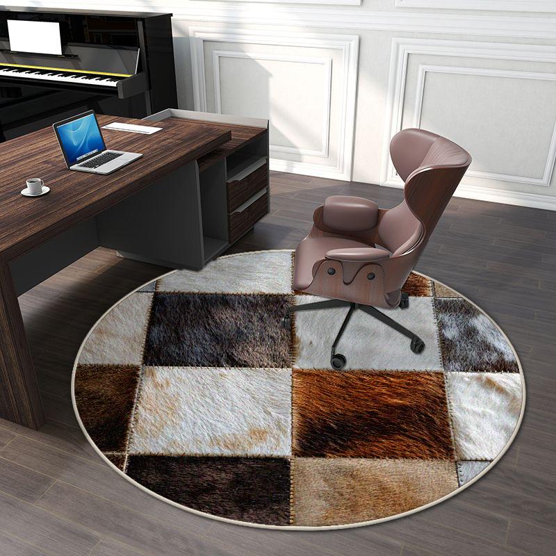 

Modern Imitation Animal Skin Rug Large Soft Washable Antiskid Carpet for Living Room Office Lounge Home Decor 2.6ft(80x80cm)