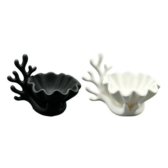 3D Printed Shell Shape Jewelry Dish Tray, Ocean Wave Organizer with Grooved Design, Matte Vanity Ring Earrings Necklaces Holder, Mothers Day