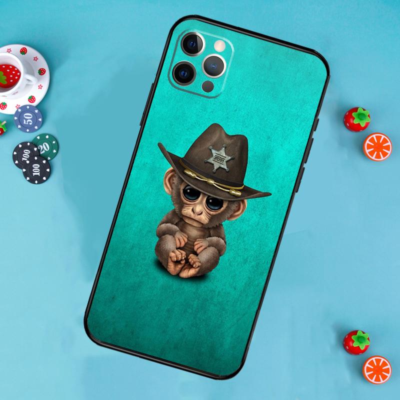 Monkey Gorilla Ape Baby Phone Case For iPhone 17 Air 13 16 15 11 12 14 Pro Max 13 12 mini 15 16 Plus 16e Cover Funda