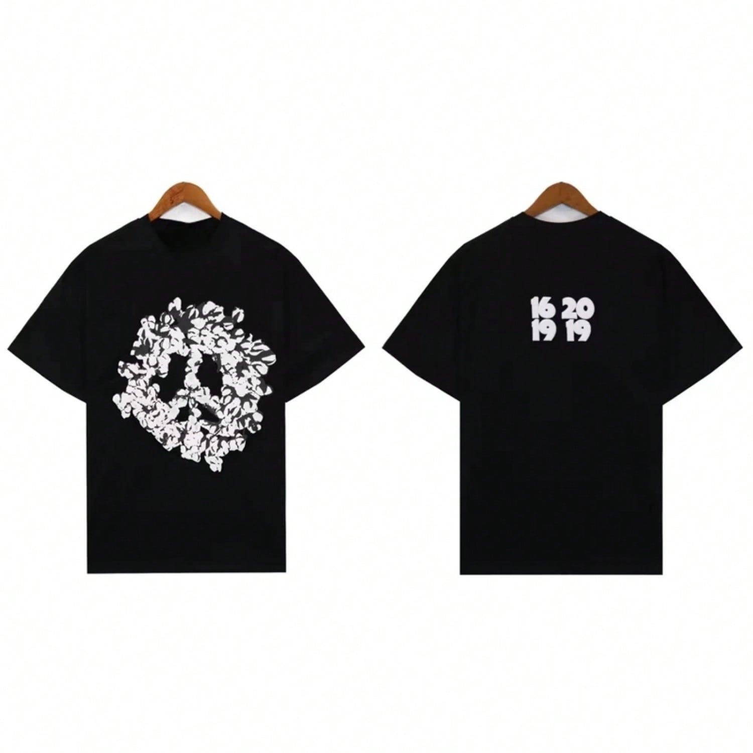 Summer Men s Fashion Brand New Kapok Print Summer High Street Men s And Women s Casual  Short-Sleeved T-Shirt Round Neck S разноцветный