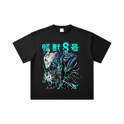 260 GSM Double Yarn 32 Count 100% Cotton Kaiju No 8 V4 Print Unisex Heavy Cotton T Shirt