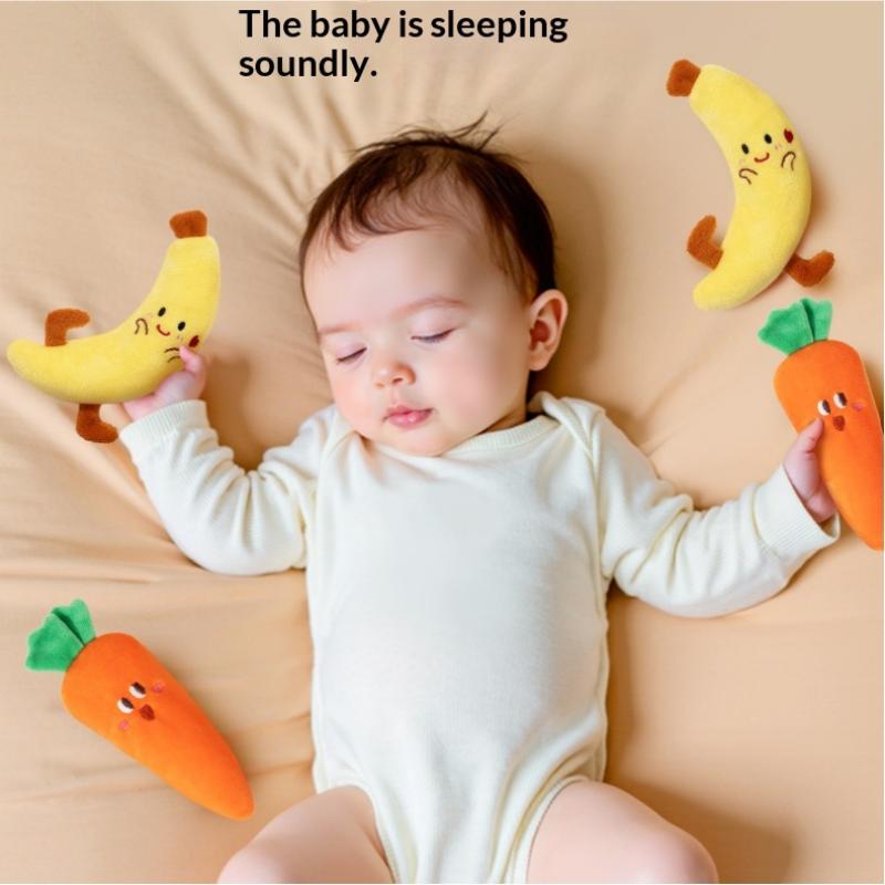 Cute Vegetables Fruits Baby Soothing Plush Toy Stuffed Soothing Doll Newborn Baby Sleeping Comfort Toy Crib Stroller Decor