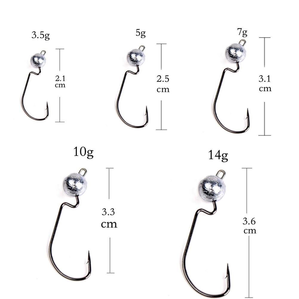 25pcs Jig Head Fishing Hook Wide Crank Offset Fishhook For Soft Worm Lure Barbed Carp Fishing Hooks