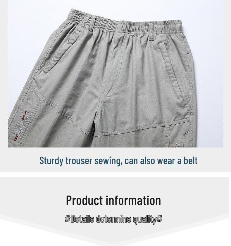 Men's Summer Casual Cotton Straight-Leg Shorts for Middle-Aged & Young, Loose-Fit Sports Outdoor Fashion.