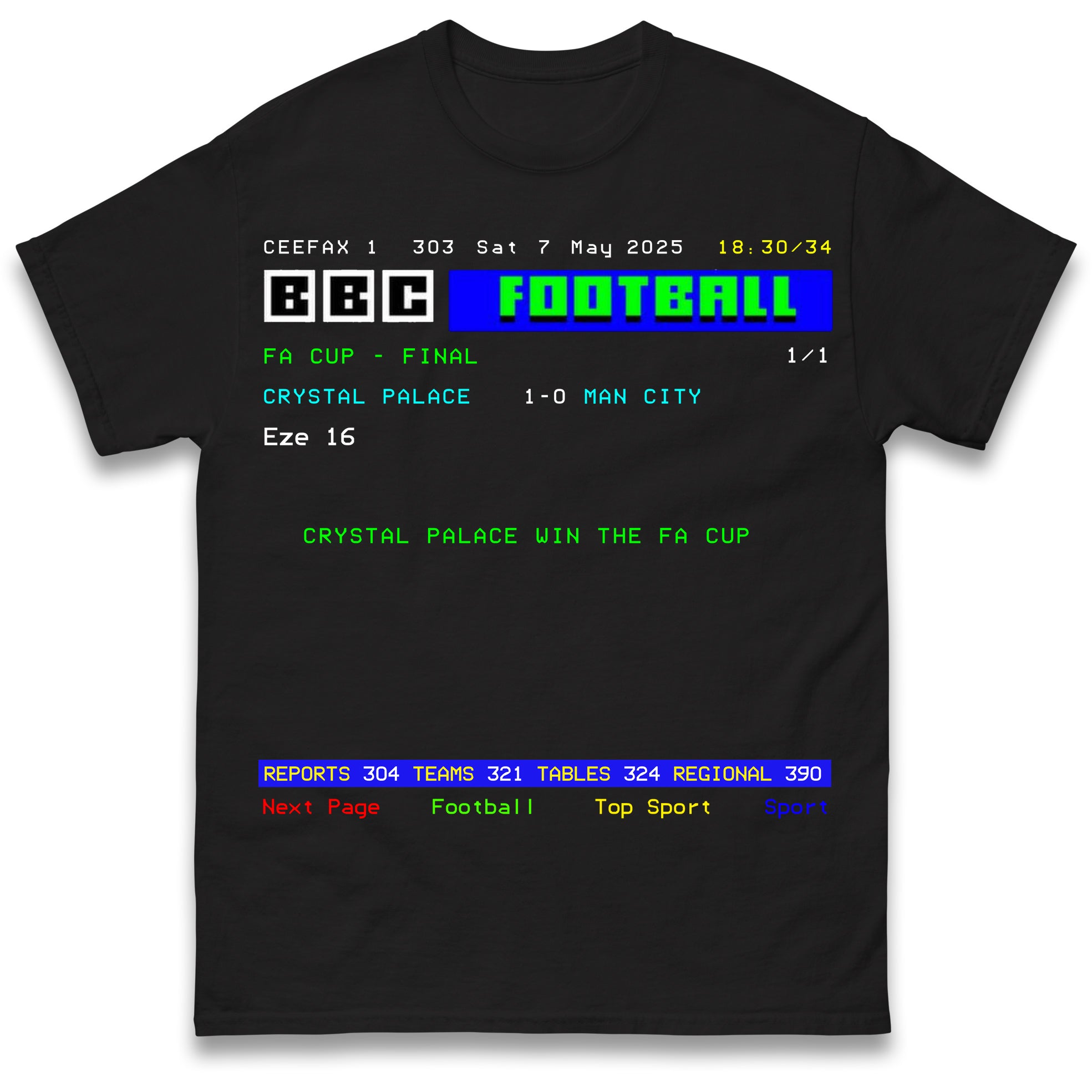 

Crystal Palace Retro Ceefax FA Cup Winners 2025 Classic T-Shirt Womens Tops Tees L