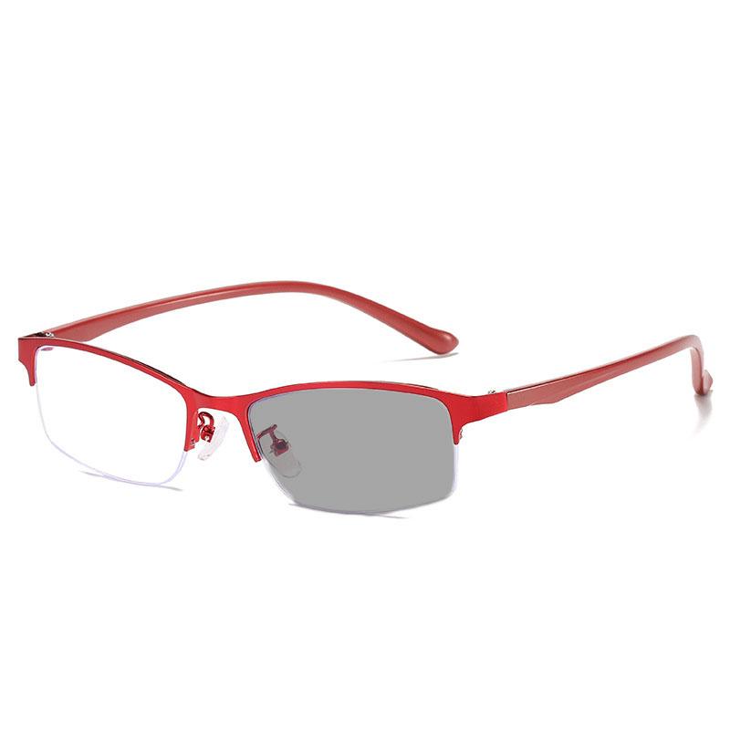 Herren Damen Halbrahmen Pochromische Brillen Business-Stil Kurzsichtigkeitsbrillen für Herren Intelligente farbwechselnde Minus-Dioptrien-Brillen