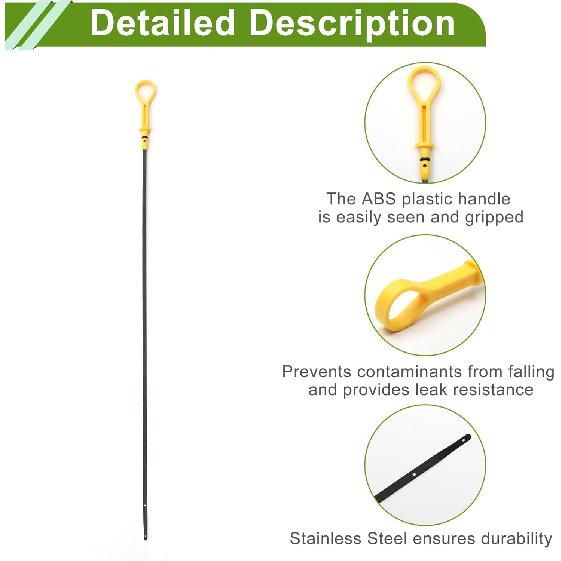 No.1691066J11 Engine Oil Dipstick for Suzuki Grand Vitara 2.7L V6 2006-2008 Yellow Oil Level Dip Stick Double Hole Indicator Plastic Metal 1 Pcs
