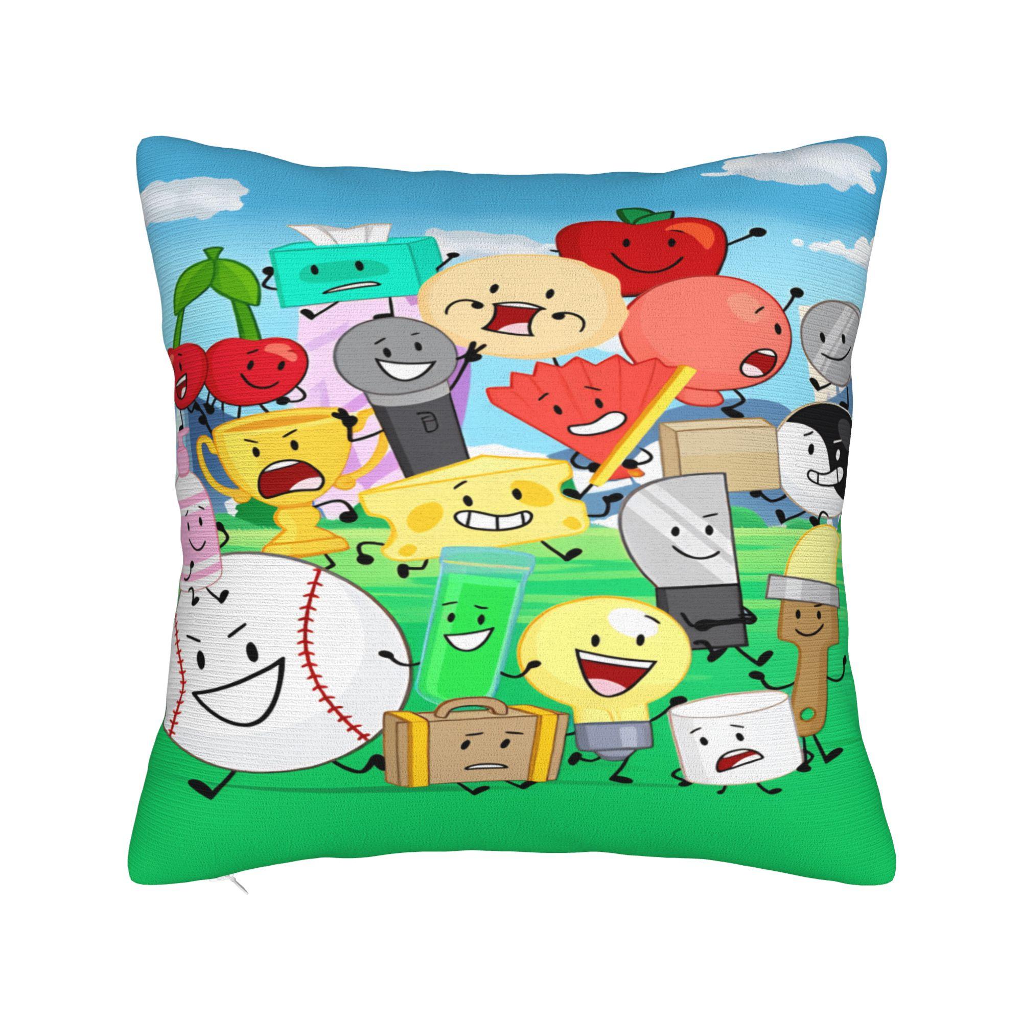 Мультяшная наволочка BFDI Винтажная наволочка для дивана в гостиной Мягкая наволочка для подушки Подарок 12x12Inch