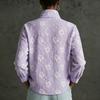 Blusa de Mujer con Estampado Floral, Manga Larga, Cuello Alto y Media Botonadura