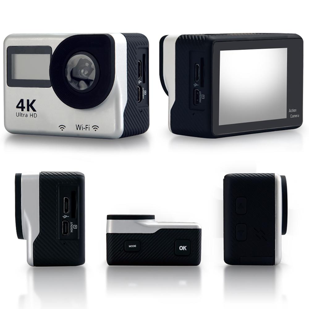 Outdoor 4K 24FPS 16MP HD Action Kamera Doppel-IPS WiFi Go Wasserdicht Pro Sport DV Helm Video Wasserdicht Fernbedienungskamera Webcam