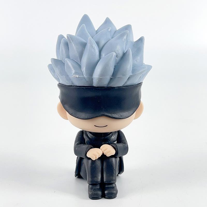 

Jujutsu Kaisen Q Version Годзё Сатору и Юджи Итадори Мини-фигурка автомобиля Украшения для торта-кукла в слепой коробке