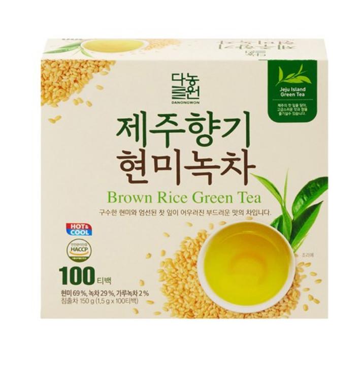 

Danongwon Jeju Hyanggi Brown Rice Green Tea Tea Bags 100pcs 1 box