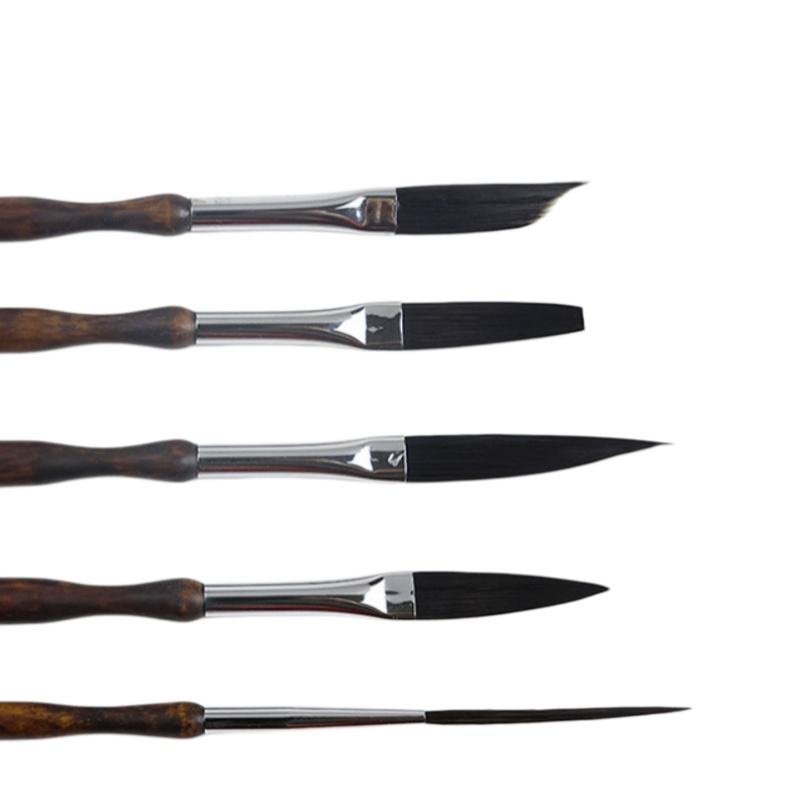 1/5Pcs Pinstriping Brush High Performance Detail Brush Portable Watercolor Oil Painting Brushes For Art Drawing Hand-Painted